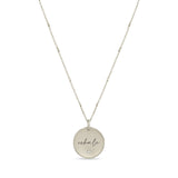 Zoë Chicco 14k White Gold Small "exhale" Disc Pendant on Bar & Cable Chain Necklace
