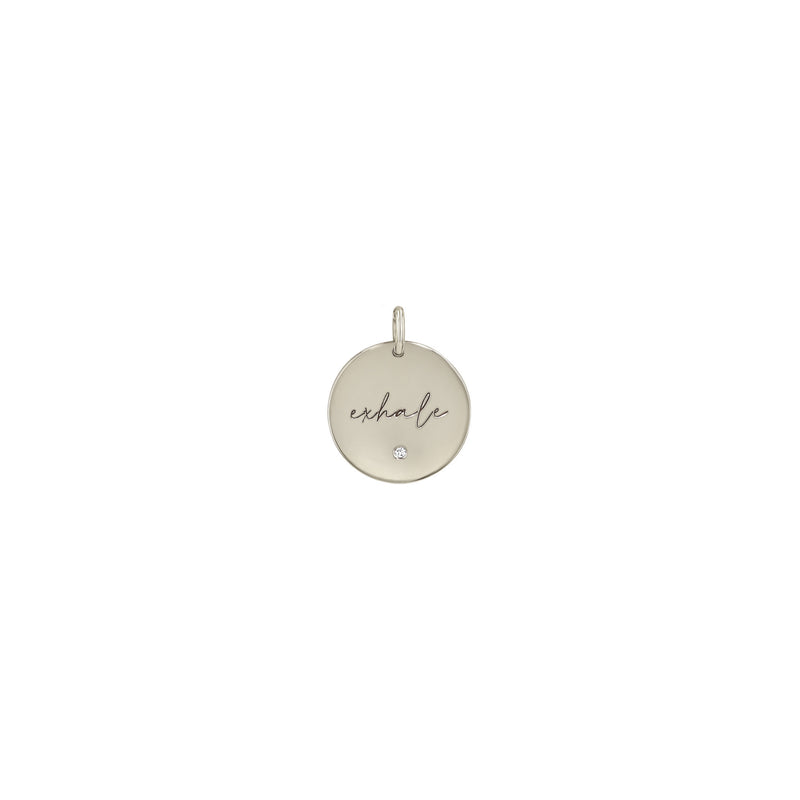 Zoë Chicco 14k White Gold Small "exhale" Disc Charm Pendant