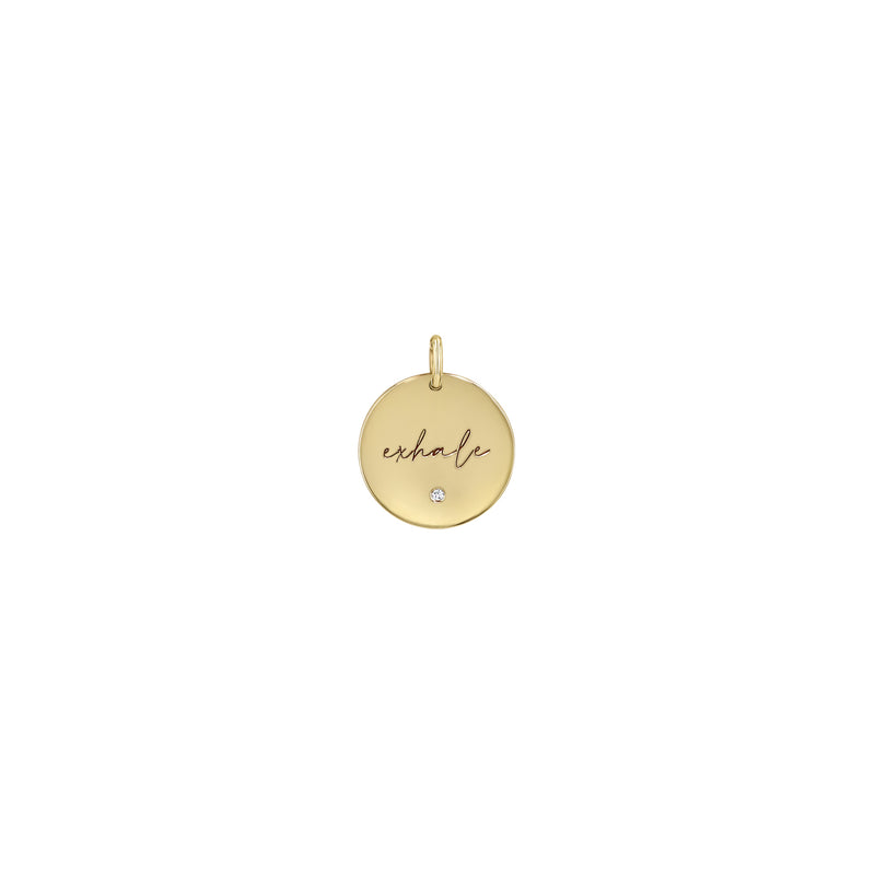 Zoë Chicco 14k Yellow Gold Small "exhale" Disc Charm Pendant