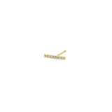 Single Zoë Chicco 14k Gold Pavé Diamond 9.5mm Bar Stud Earring