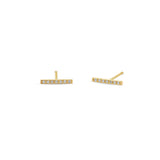 Zoë Chicco 14k Gold Pavé Diamond 9.5mm Bar Stud Earrings