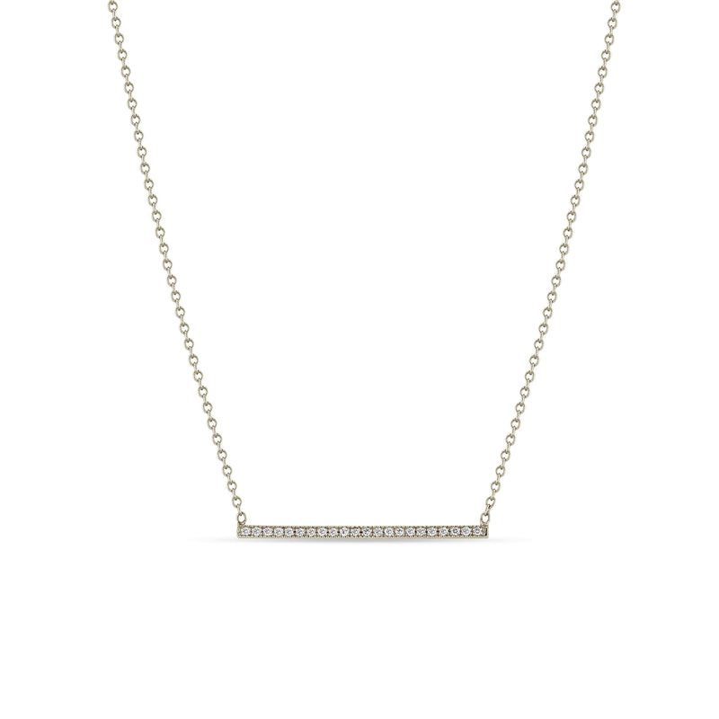 Zoë Chicco 14k Gold Pavé Diamond Thin Bar Necklace