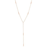 14k Pavé Diamond Tiny Bars Lariat Necklace
