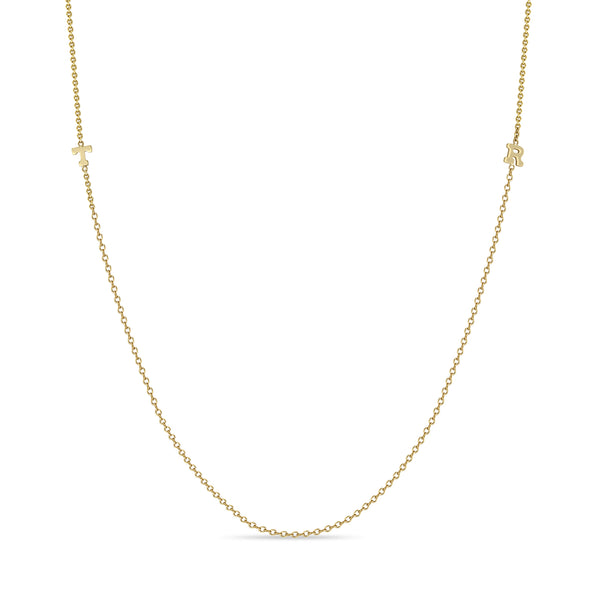 Zoë Chicco 14kt Gold Itty Bitty 2 Initial Letter Necklace