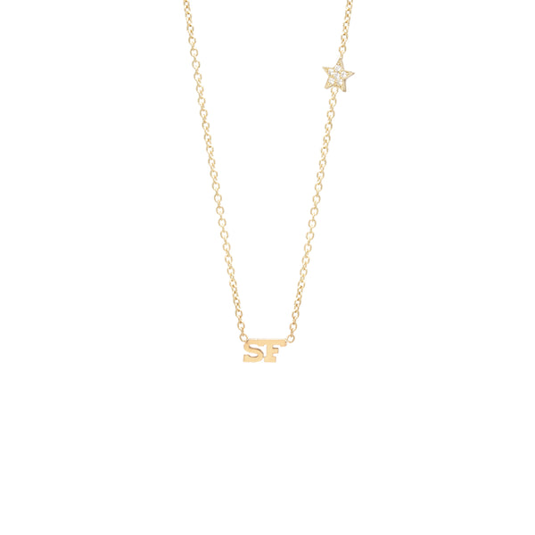 Zoe Chicco 14k Itty Bitty San Francisco Necklace with Floating Star