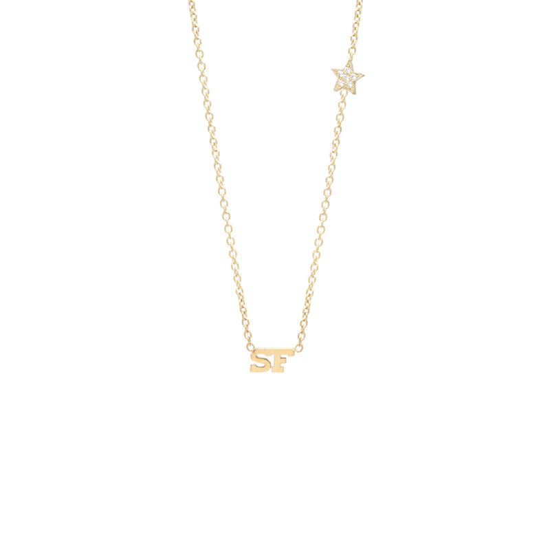 Zoe Chicco 14k Itty Bitty San Francisco Necklace with Floating Star