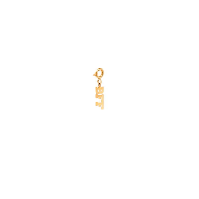 14k tiny BFF charm pendant with spring ring