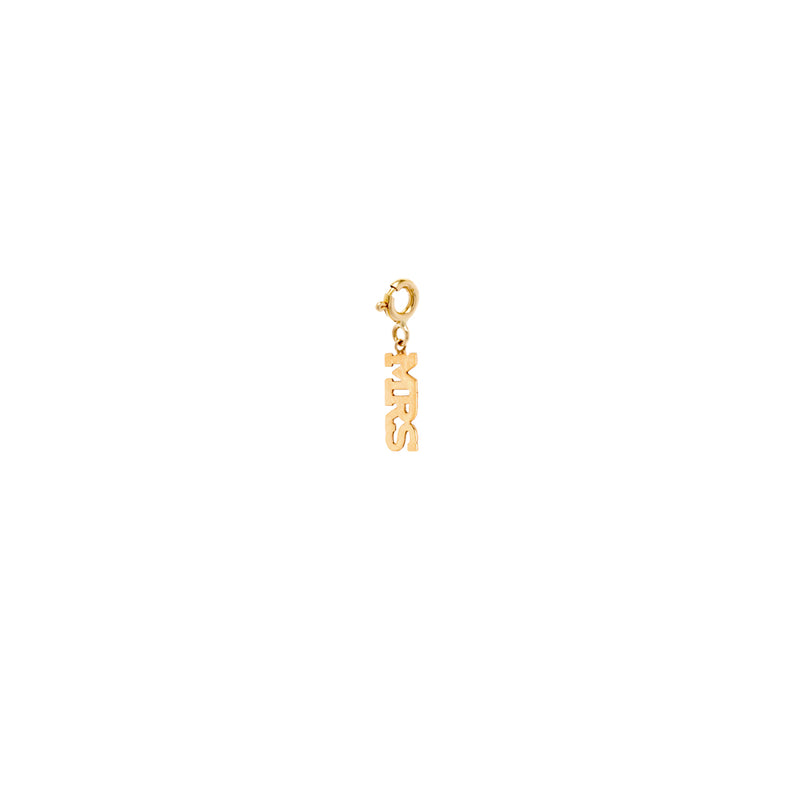 14k tiny MRS charm pendant with spring ring