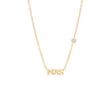 14k Itty Bitty MRS Necklace with Floating Diamond