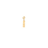14k tiny BOSS charm pendant with spring ring