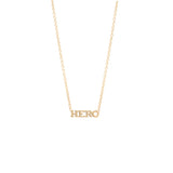14k itty bitty HERO necklace
