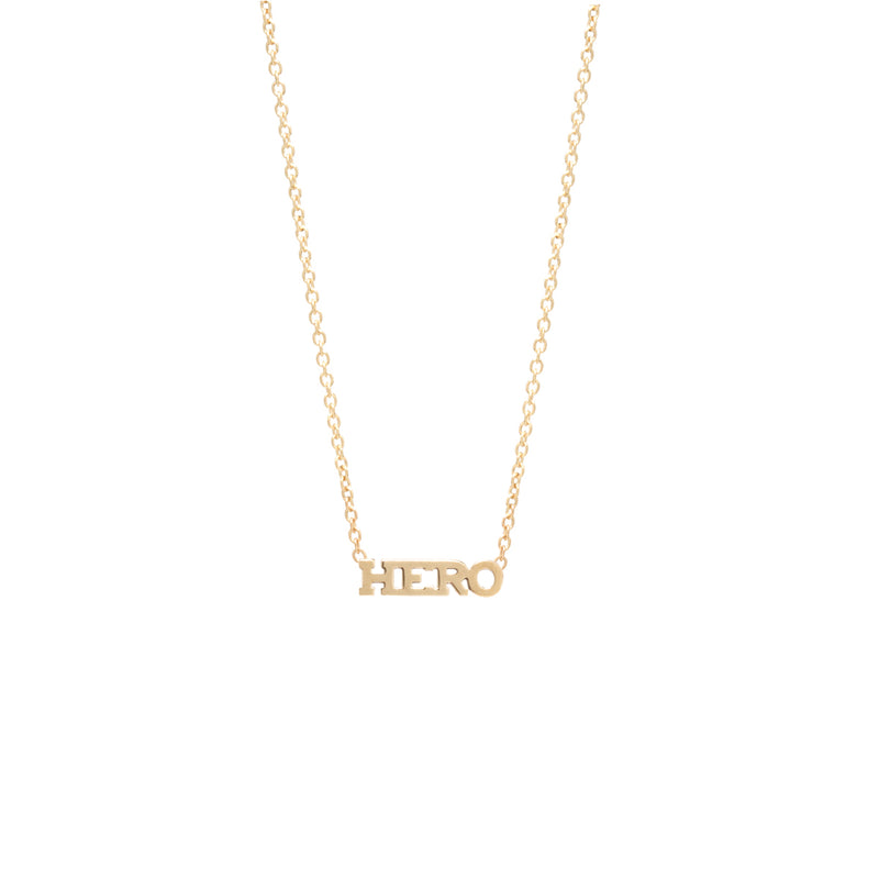 14k itty bitty HERO necklace