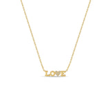 Zoë Chicco 14k Gold Itty Bitty LOVE with Pavé Diamond Heart Necklace