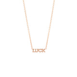 14k itty bitty LUCK necklace