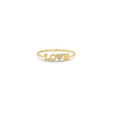 Zoë Chicco 14k Gold Itty Bitty LOVE with Pavé Diamond Heart Ring
