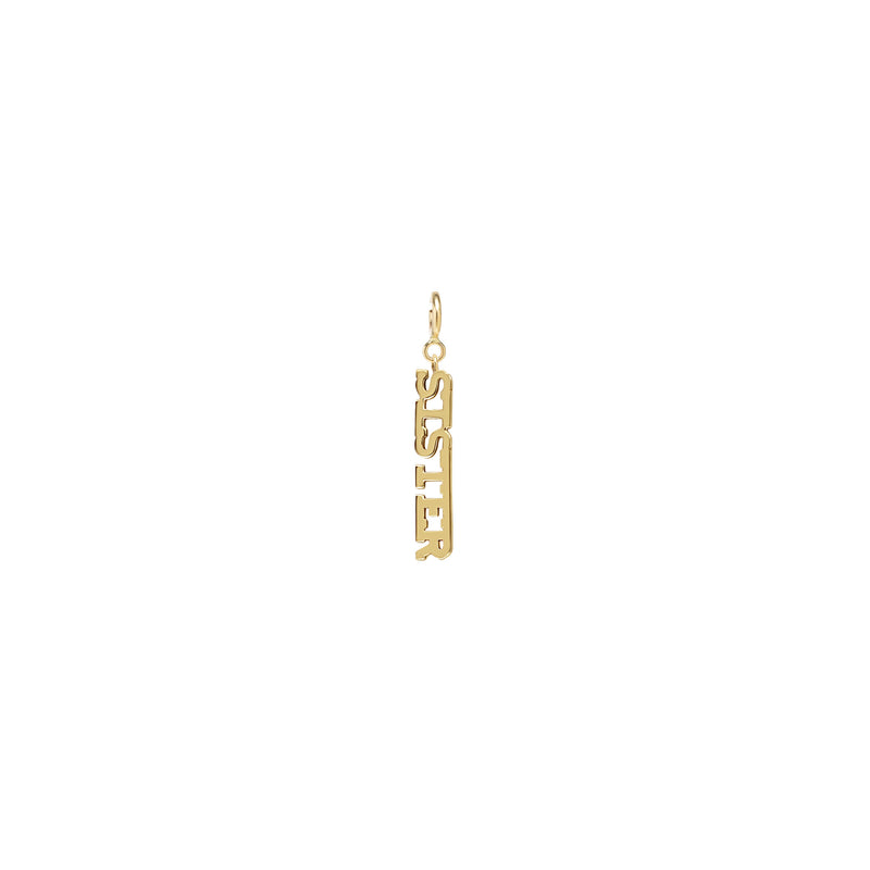 Zoë Chicco 14k Gold Itty Bitty SISTER Charm Pendant with Spring Ring