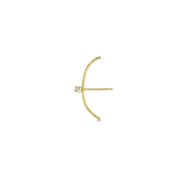 Zoë Chicco 14k Gold Prong Diamond Curved Gold Bar Cuff Stud Earring