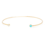 Zoë Chicco 14k Gold Turquoise & Diamond Bezel Cuff Bracelet