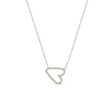 Zoë Chicco 14k Gold Sideways Pavé Diamond Heart Necklace