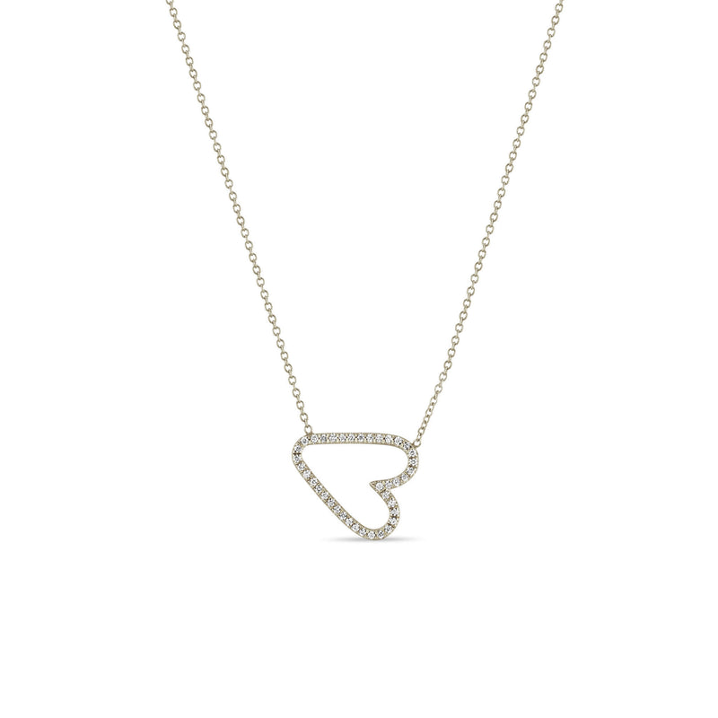 Diamond Open Sideways Heart Necklace | BE LOVED Jewelry