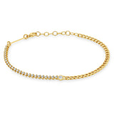 Zoë Chicco 14k Gold Floating Diamond Mixed Curb Chain & Diamond Tennis Bracelet