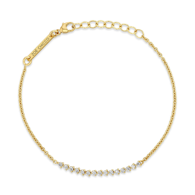 top down view of a Zoë Chicco 14k Gold Diamond Tennis Segment Bracelet