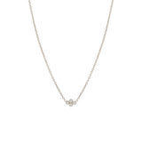 14k Tiny Diamond Bezel Quad Necklace