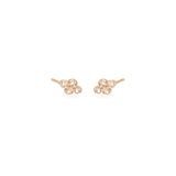 14k Quad Diamond Bezel Stud Earrings