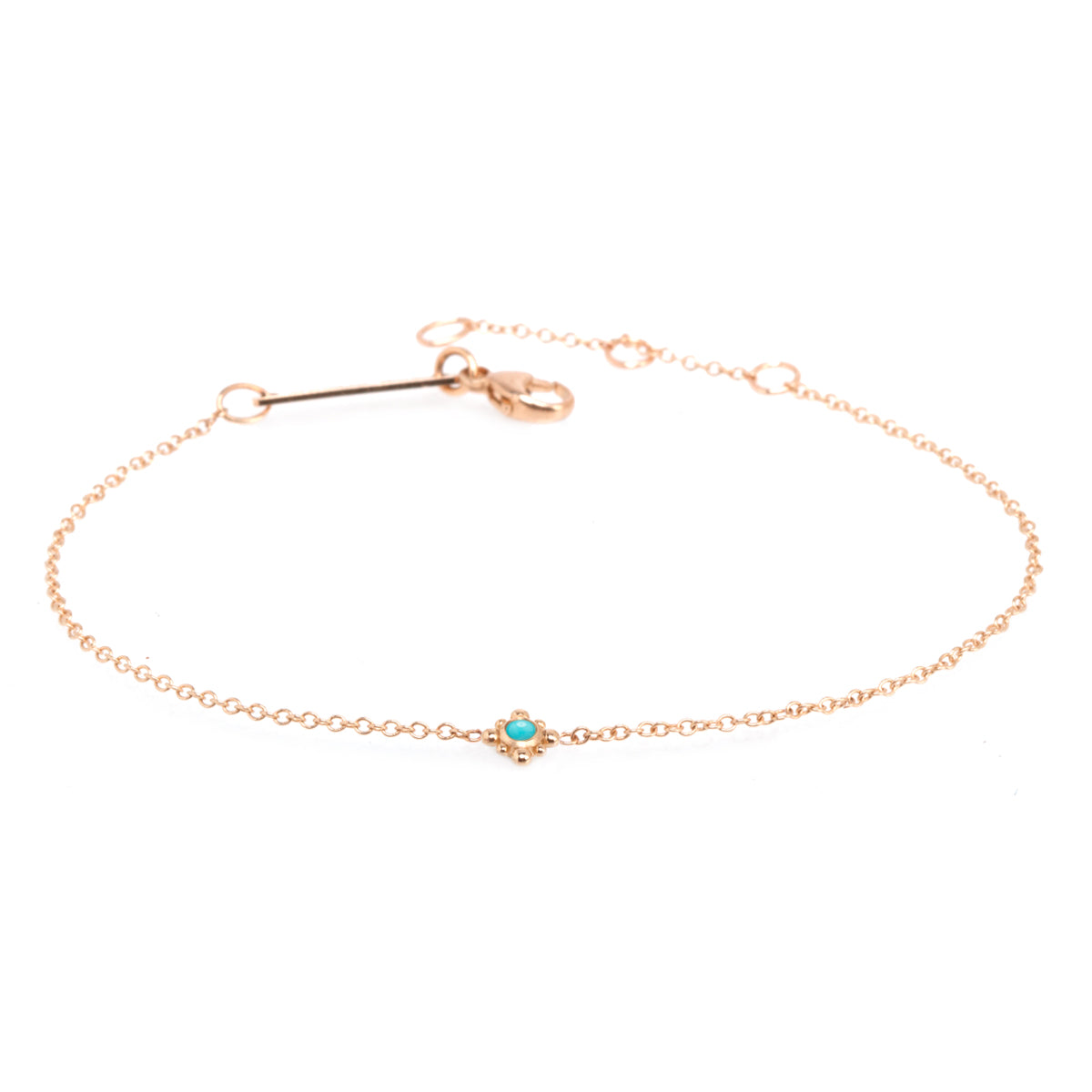 Zoë Chicco 14kt Gold Tiny Bead Turquoise Starburst Bracelet