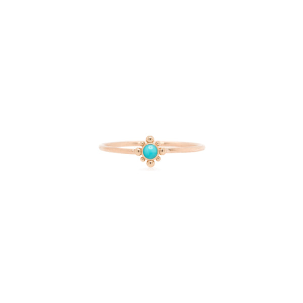 Zoë Chicco 14k Gold Tiny Bead Turquoise Starburst Ring