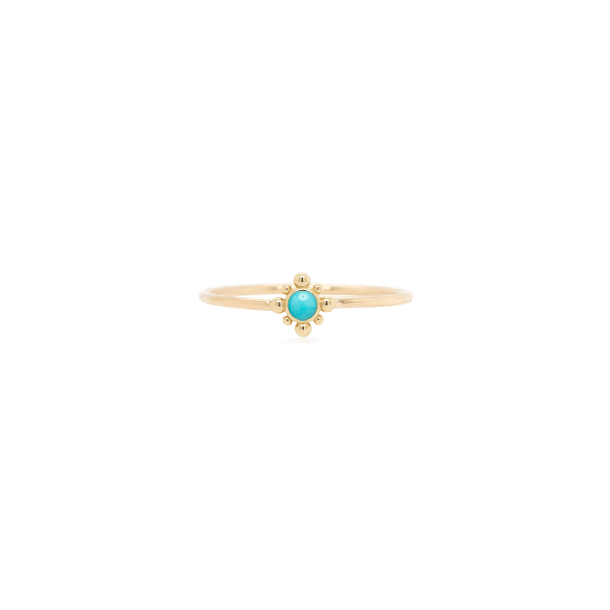 Zoë Chicco 14k Gold Tiny Bead Turquoise Starburst Ring