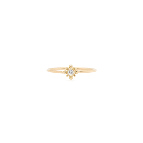 Zoë Chicco 14k Gold Tiny Bead Diamond Starburst Ring