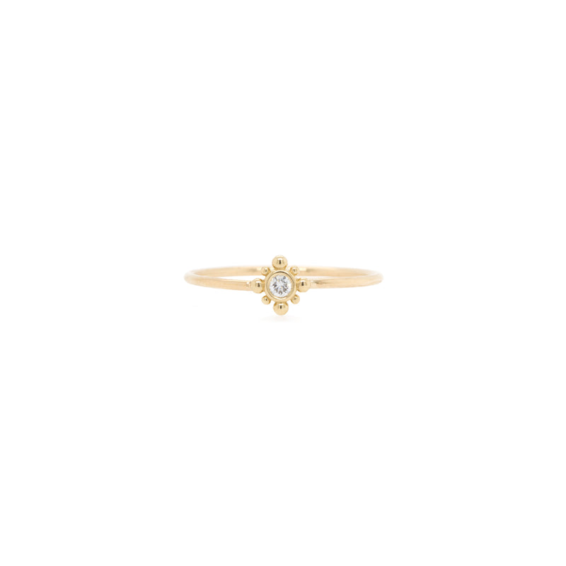 Zoë Chicco 14k Gold Tiny Bead Diamond Starburst Ring