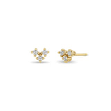 Zoë Chicco 14k Gold Diamond Trio V Stud Earrings