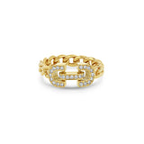 Zoë Chicco 14k Gold Vintage Pavé Diamond Horsebit Link Curb Chain Ring