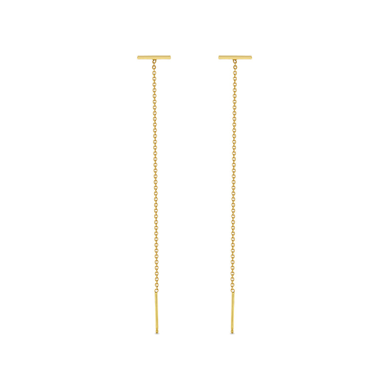 Zoë Chicco 14k Gold Thin Bar Stud Threader Earrings