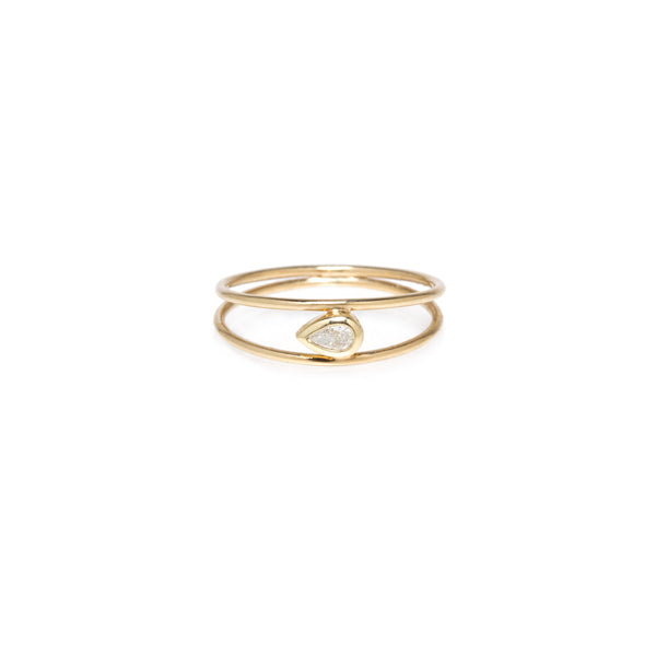 Zoë Chicco 14k Gold Pear Diamond Double Band Ring