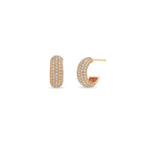 Zoë Chicco 14k Gold Pavé Diamond Wide Chubby Huggie Hoop Earrings