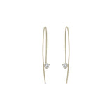 Zoë Chicco 14k Gold XL Prong Diamond Wire Threader Hook Earrings