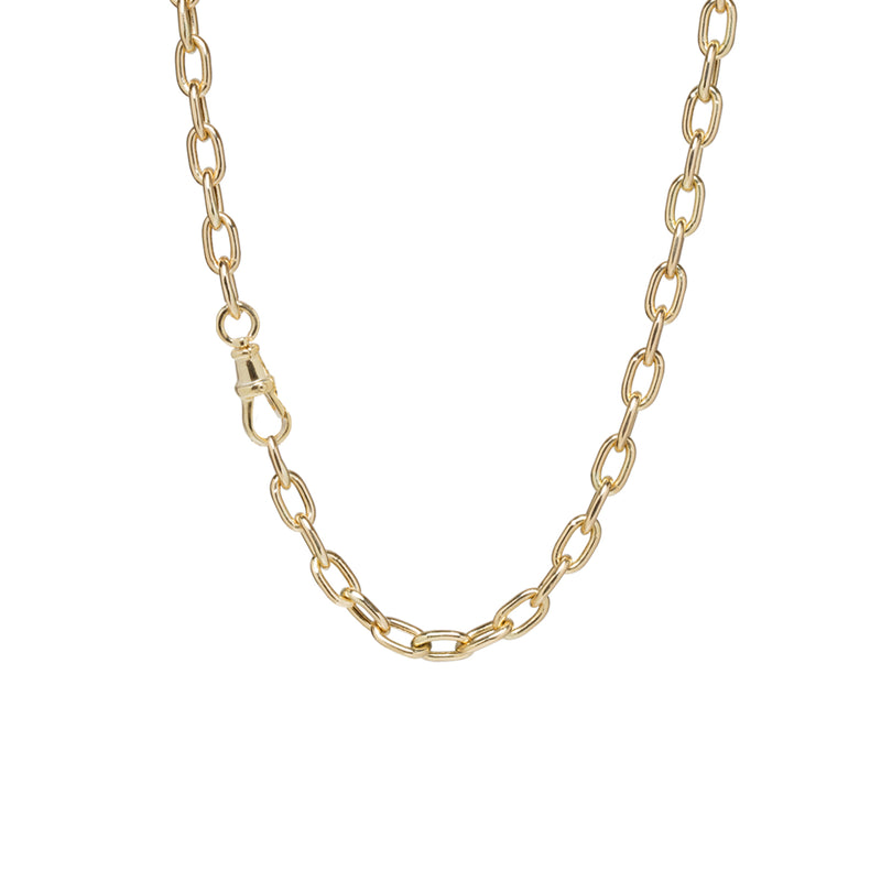Zoë Chicco 14k Gold Extra Large Square Oval Link Necklace With Single Swivel Clasp