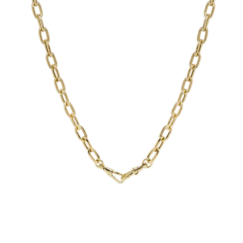 Zoë Chicco 14k Gold Extra Large Square Oval Link Chain Necklace with ...