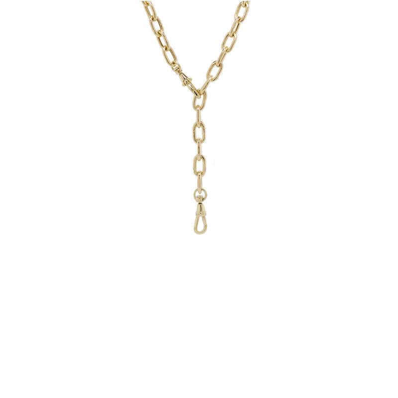 14k gold extra large square oval link chain with two swivel clasps