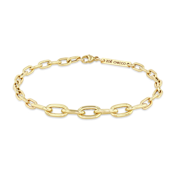 Zoë Chicco 14k Gold Mixed Medium & XL Square Oval Link Chain Bracelet