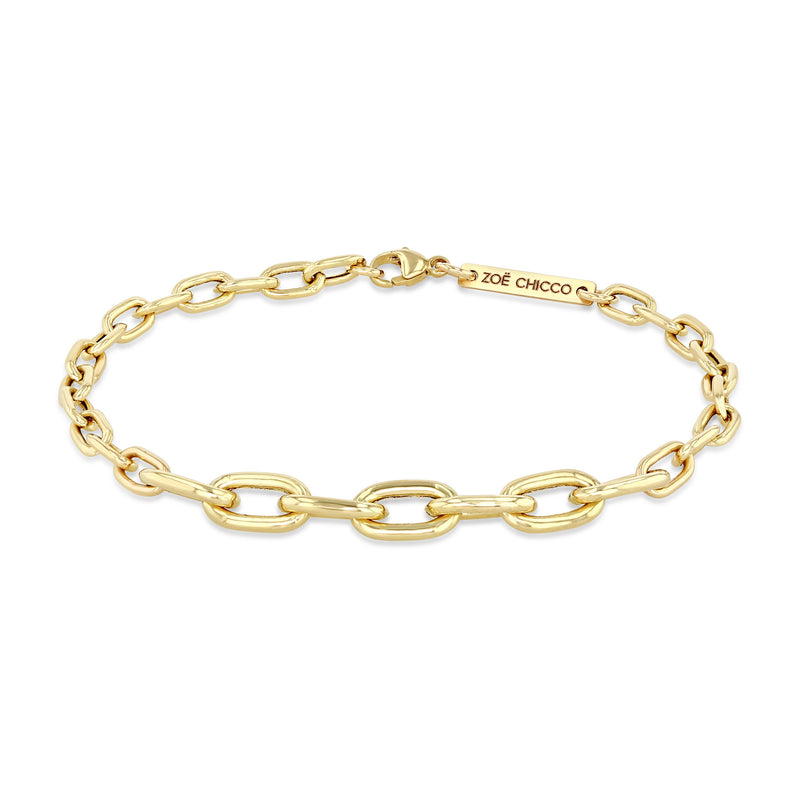 Zoë Chicco 14k Gold Mixed Medium & XL Square Oval Link Chain Bracelet