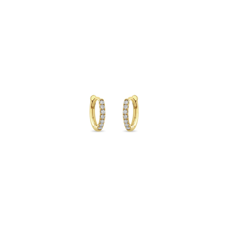 Zoë Chicco 14k Gold Pavé Diamond Extra Small Hinge Huggie Hoop Earrings