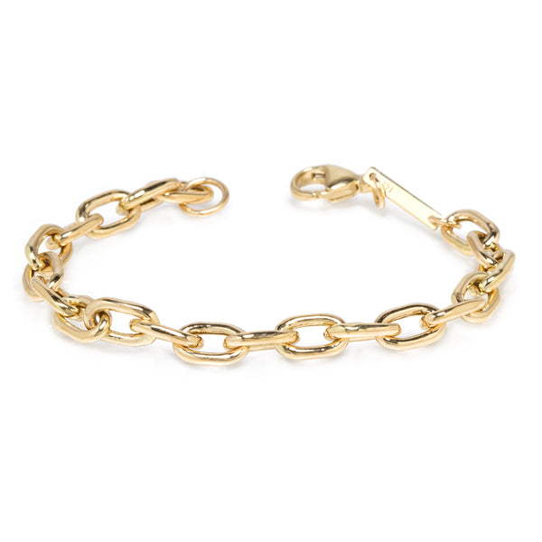 Men's 14k Gold XXL Square Oval Link Chain Bracelet
