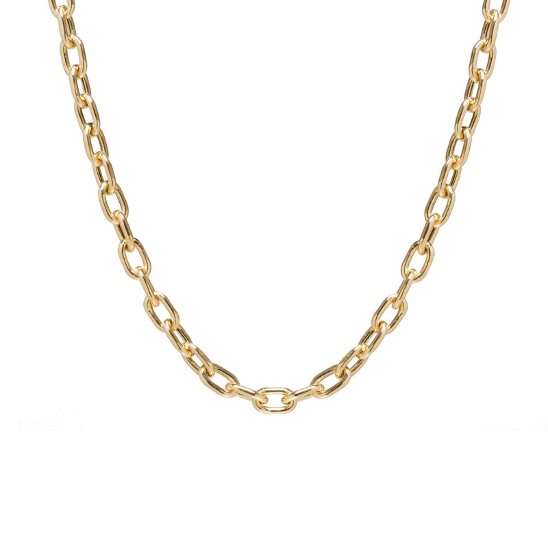 Men's 14k Gold XXL Square Oval Link Chain Necklace