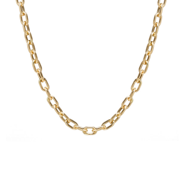 14k Gold XXL Square Oval Link Chain Necklace