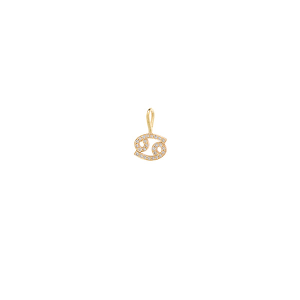14k Midi Bitty Pavé Diamond Zodiac Charm - SALE