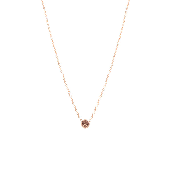 Zoë Chicco 14kt Gold Itty Bitty Peace Sign Necklace